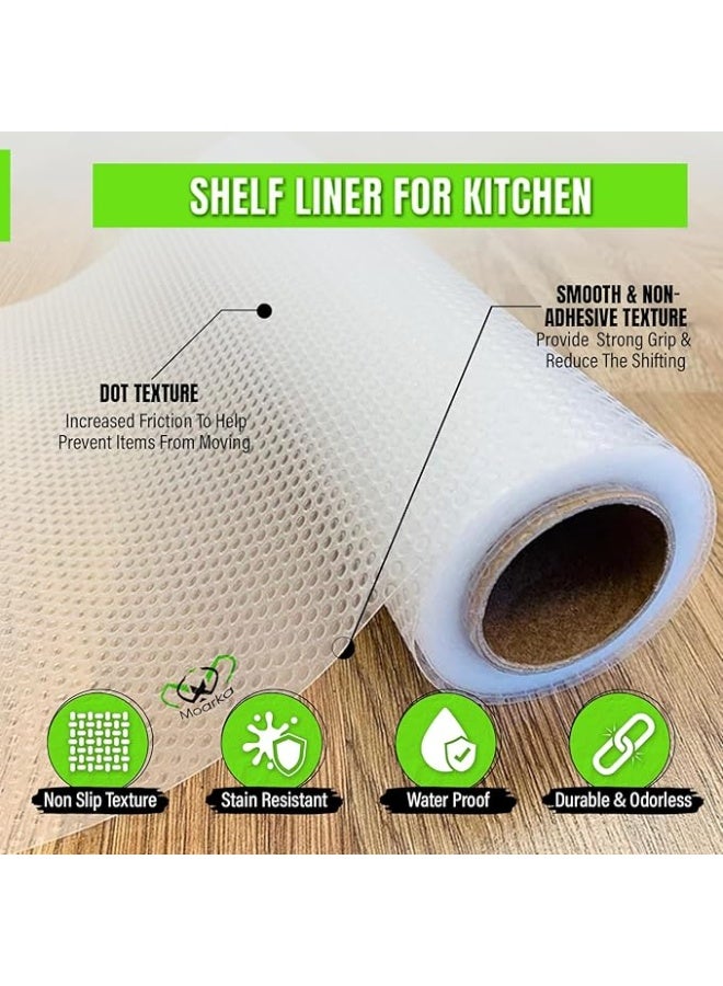 بطانة رفوف من لأغطية أدراج المطبخ، غير لاصقة، مصنوعة من مادة EVA آمنة غذائيًا وغير قابلة للانزلاق، مقاومة للبقع، مناسبة للرفوف والثلاجات والخزائن والمكاتب - Image 5